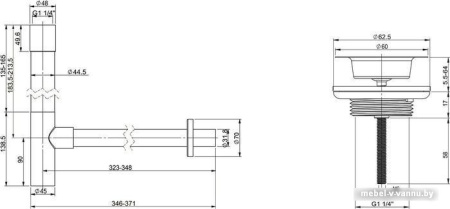 Сифон Wellsee Drainage System 182114005 (сифон, выпуск, хром)