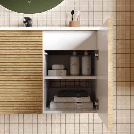 Bild, ID тумба IDDIS 100 см, [BIL10V0i95K], Дуб светлый, с умывальником