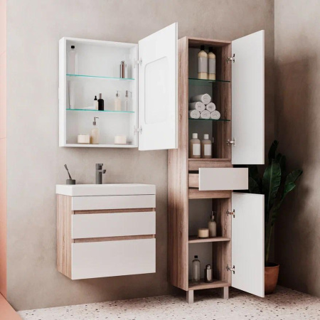 Conty 40 Пенал напольный VOLNA [pnCNT40-01], Белый /Дуб сонома