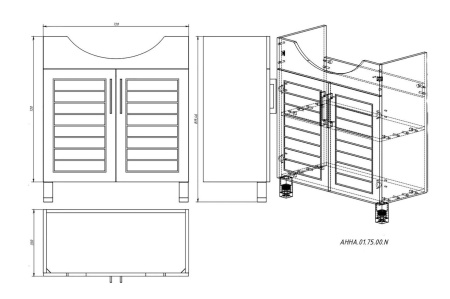 АННА 75 (АННА.01.75.00.N) тумба Акваль под умывальник