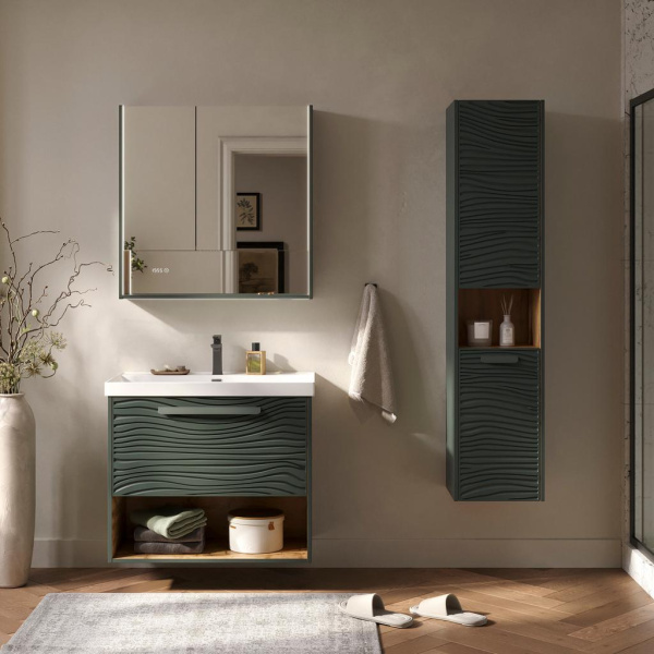 Gleam 36 Пенал подвесной EQUIL [ppGLEAM36-34] с корзиной, Зеленый камень/Дуб вотан