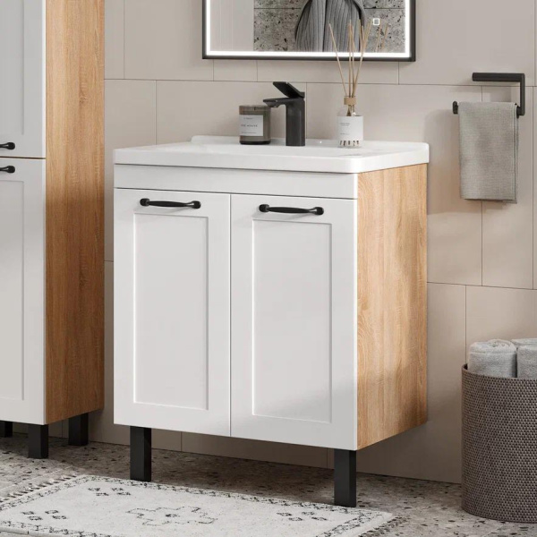 Lago 70.2D (Миранда/Фостер) тумба EQUIL [tnLAGO70.2D-04], Белый матовый/Дуб сонома