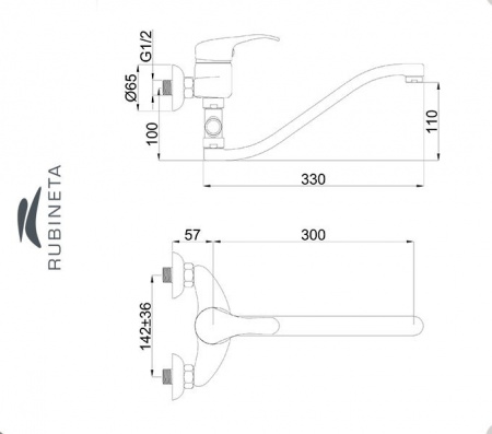 Rubineta P-12/G Star для ванны настенный