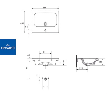 COLOUR 60 Cersanit. Умывальник мебельный к тумбе.