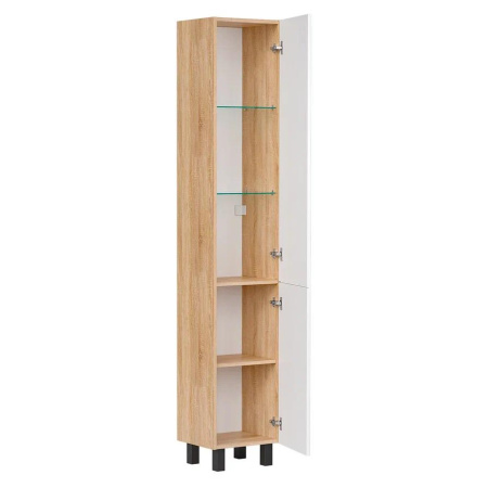 Lago 35 Пенал напольный EQUIL [pnLAGO35-04], Белый/Дуб сонома