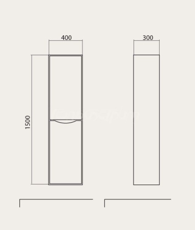 VISTA 40 шкаф-пенал Аква Родос (ОР0003436)