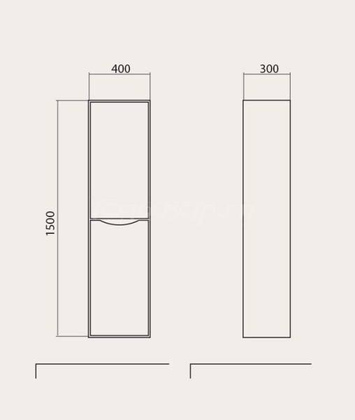 VISTA 40 шкаф-пенал Аква Родос (ОР0003436)