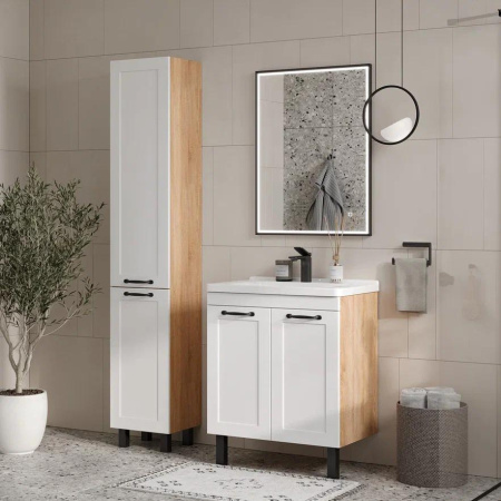 Lago 70.2D (Миранда/Фостер) тумба EQUIL [tnLAGO70.2D-04], Белый матовый/Дуб сонома